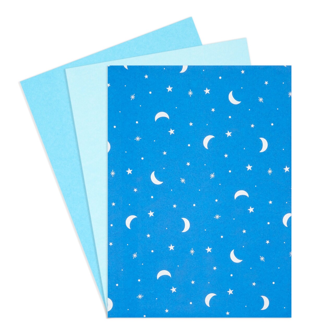 Sparkle and Bash Tissue Wrapping Paper - 20 x 26 in, 60 Sheets, 3 Blue Shades - Celestial Moon & Stars Sheets - Space Themed Tissue Paper Bulk Gift Wrap